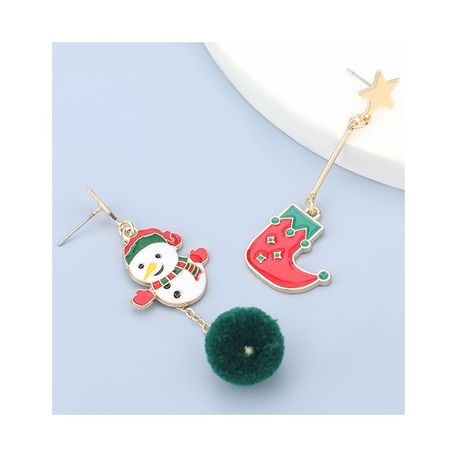 LRC Anting Natal Fashion Christmas Cane Bells Christmas Series Dripping Cane Bell Tassel P60244