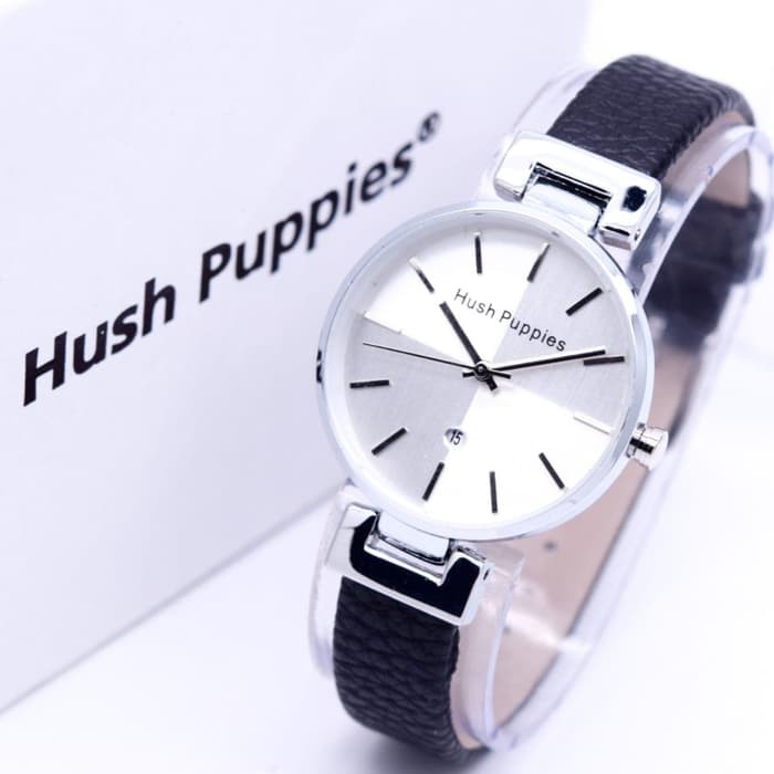 Jam Tangan Wanita Hush Puppies Catur Body Silver Kulit Ori