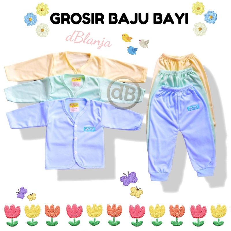 3 pcs Setelan Baju Bayi Baru Lahir SNI Perlengkapan Bayi Newborn Baru Lahir Bahan Halus Adem