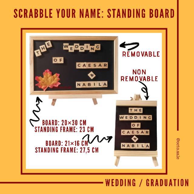Hadiah Kado Pernikahan / Dekorasi Pernikahan / Mini Blackboard Decoration / Standing Board