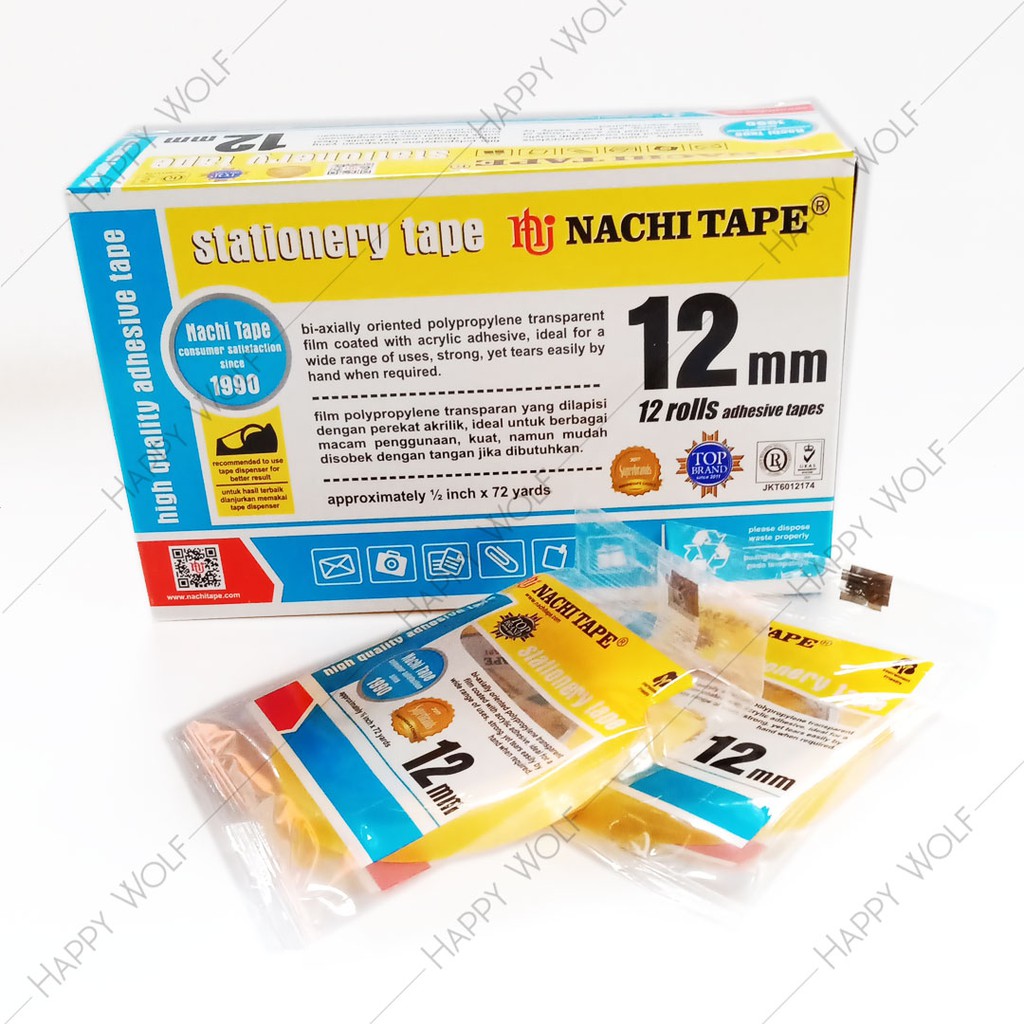 

Selotip Bening 12 mm (0.5'') - Nachi