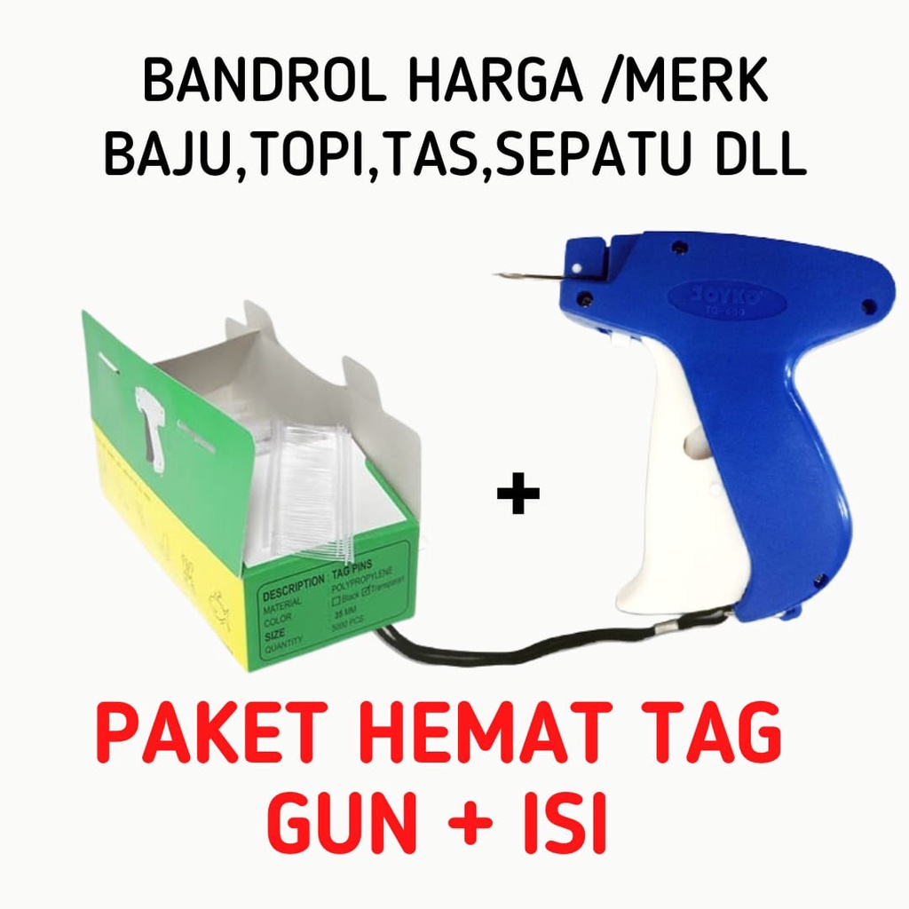 

[BAYAR DI TEMPAT] PAKET HEMAT BANDROL HARGA TAG GUN + TAG PIN 35 MM ISI 500PCS MESIN TEMBAK HARGA