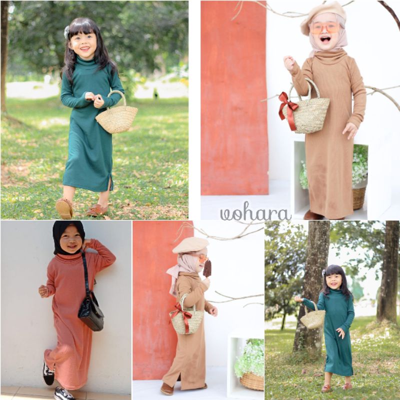 Dress Yoona RIB KNIT PREMIUM Beuzee 1-5 Tahun Dress Anak  Lengan panjang Dress Anak Lucu Terlaris Kekinian