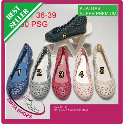 jelly shoes bara bara sepatu wanita wedges karet import 17801