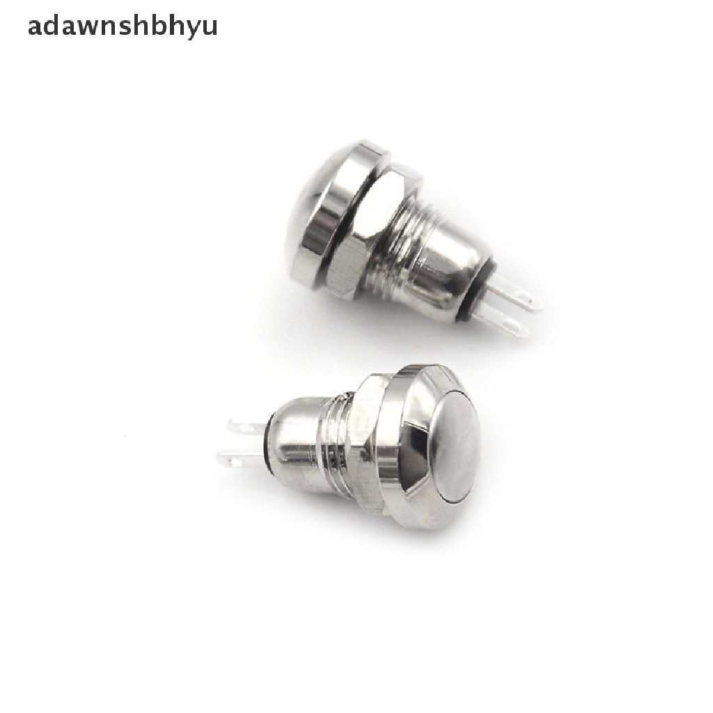 Adawnshbhyu 2pcs 8mm Saklar Tombol Tekan Momentary Mini Micro 2Pin Metal Tahan Air