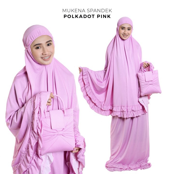 Mukena Dewasa Spandek Polkadot