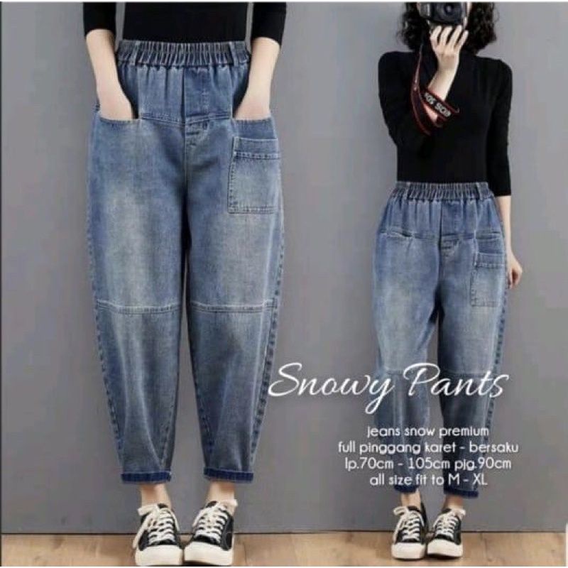 Celana Panjang Baggy Jeans Wanita Jogger Pants Korean Style