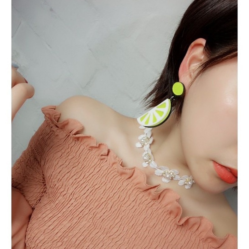 (YUZHU) Bayar Di Tempat Cherry/Lemon/Flower/Watermelon/Kiwifruit earrings anting