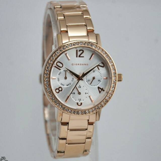 Jam Tangan Wanita Giordano 2748 - 44 Chrono Rosegold Rantai Original Murah