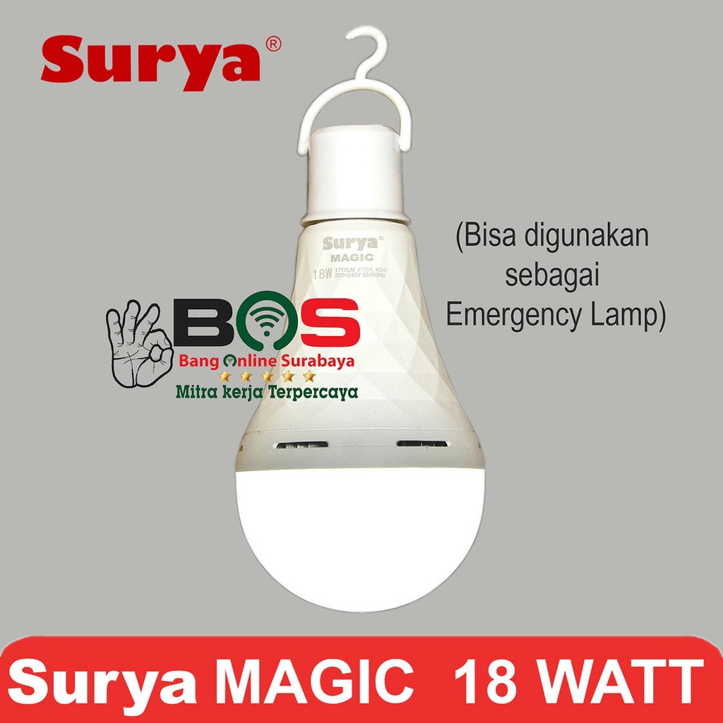 Lampu LED Bulb SURYA Magic Lamp Cahaya Putih 18 Watt LED Bohlam Surya