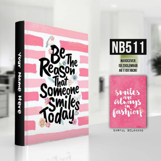 

Notebook A6 oktavo motif QUOTE kata mutiara murah free tambah nama