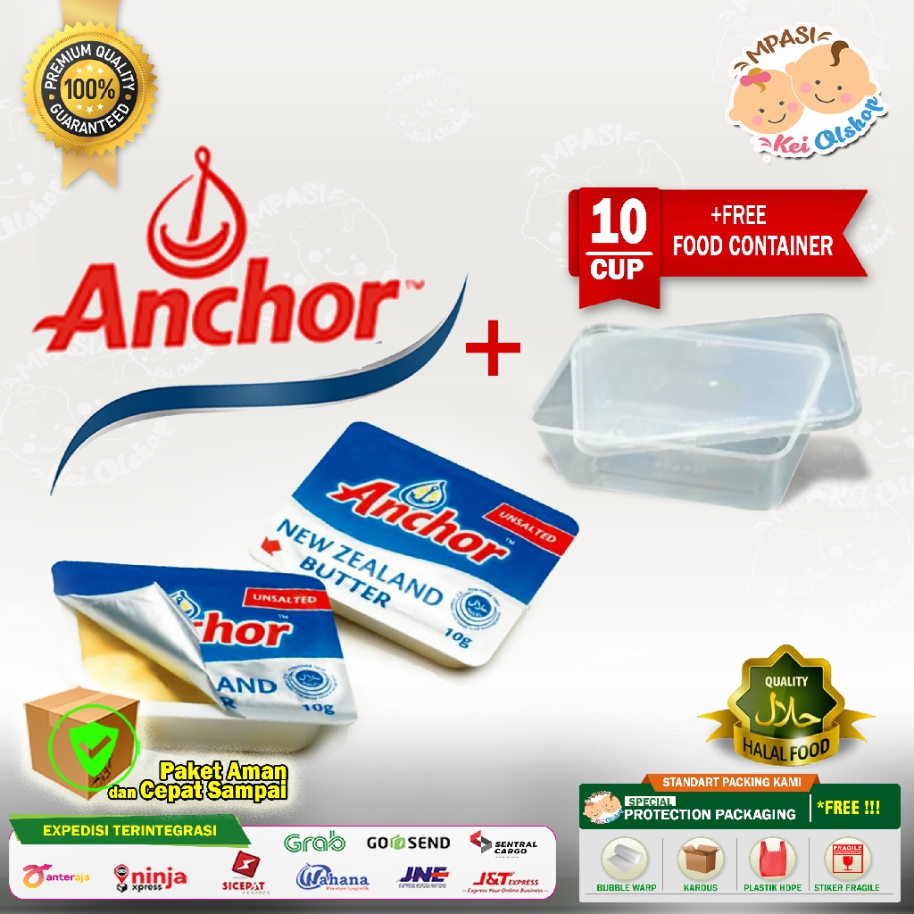

⭐BISA COD⭐ Anchor Unsalted /Salted Butter Mini Portion 10 cup @ 7gr Anchour