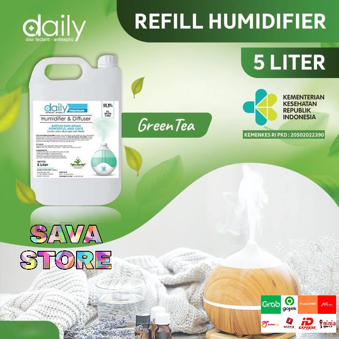Desinfektan Khusus Humidifier &amp; Diffuser DAILY 5 Liter GREENTEA REFILL 5L