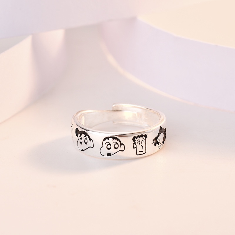 Cincin Adjustable Motif Kartun Anime Protagonist Crayon Kecil Untuk Wanita