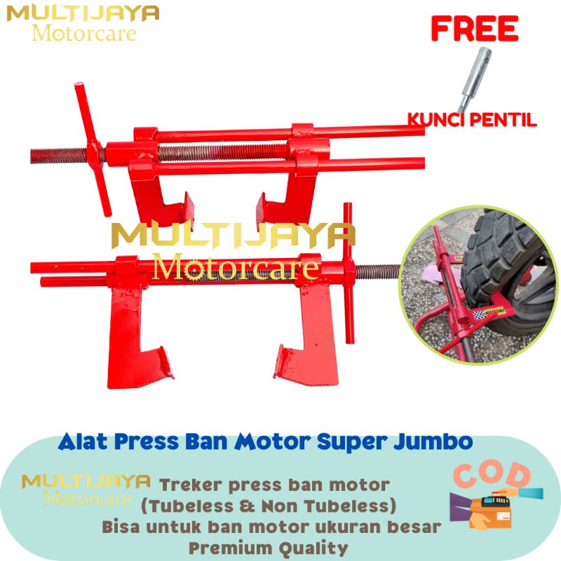 Super Jumbo Alat Press Ban Motor Tubeless dan Non Tubeless Premium Lebar Kuat