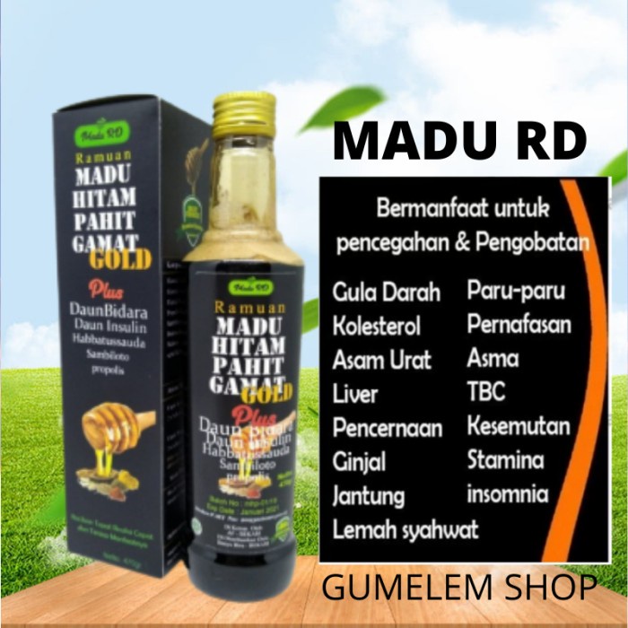 COD Madu Ramuan Hitam Pahit Gamat Gold Plus Bidara,Insulin,Sambiloto Dll