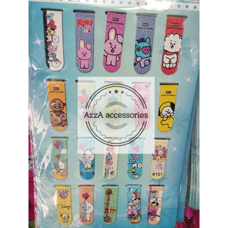 

terbaru!! 20 pcs pembatas BUKU MAGNET bts bt21