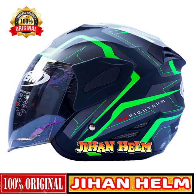 HELM / GM HELM / HELM GM / HELM GM FIGHTER GV2 GREEN DOFT ORIGINAL SNI TERMURAH