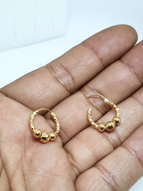 Anting wanita gipsi pentol 3 lapis emas yaxiya anting xuping