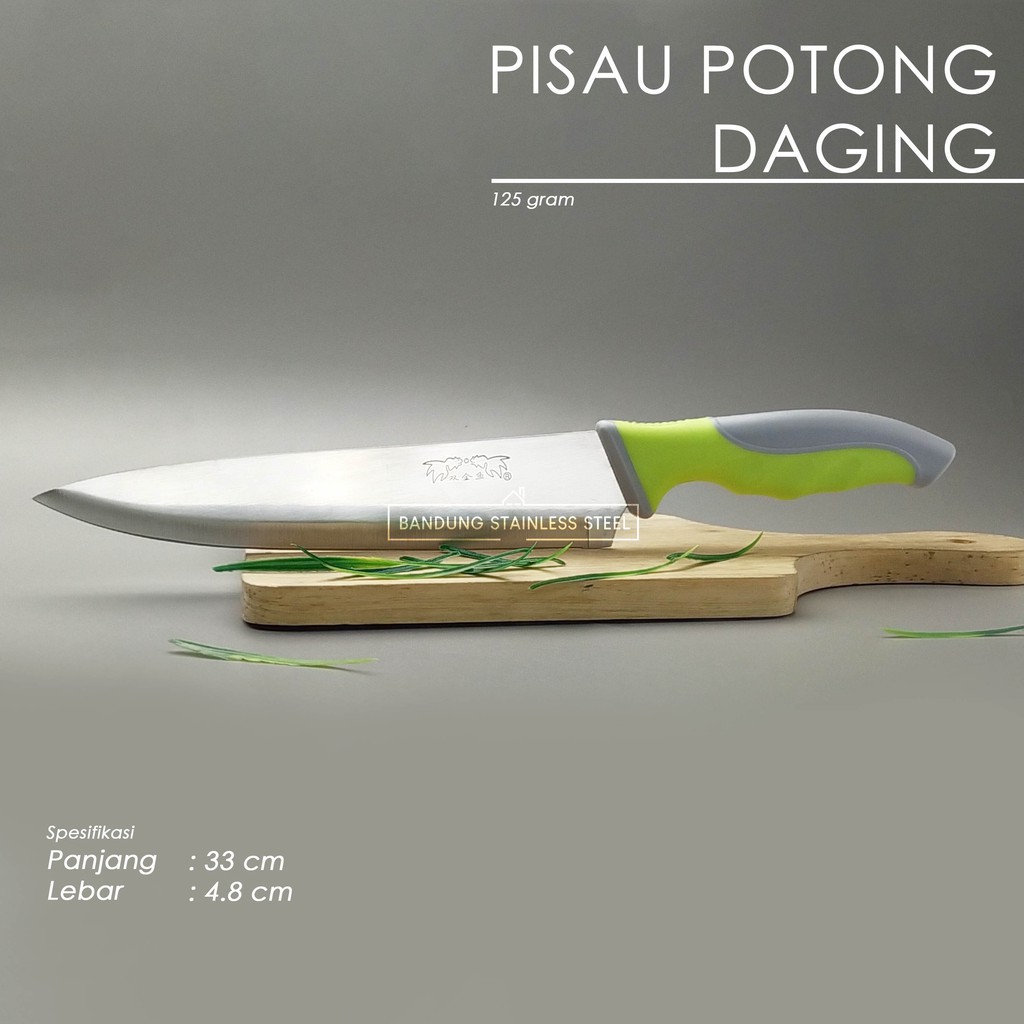 Pisau Daging Stainless Besar Cap Dua Ikan