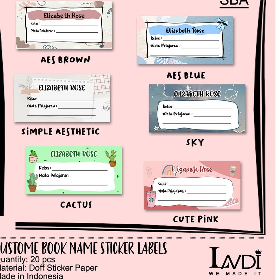 

【Penjualan Terbaik】 Sticker Buku Pelajaran Custom Pakai Nama Aesthetic / Custom Book Name Stickers harga bersaing