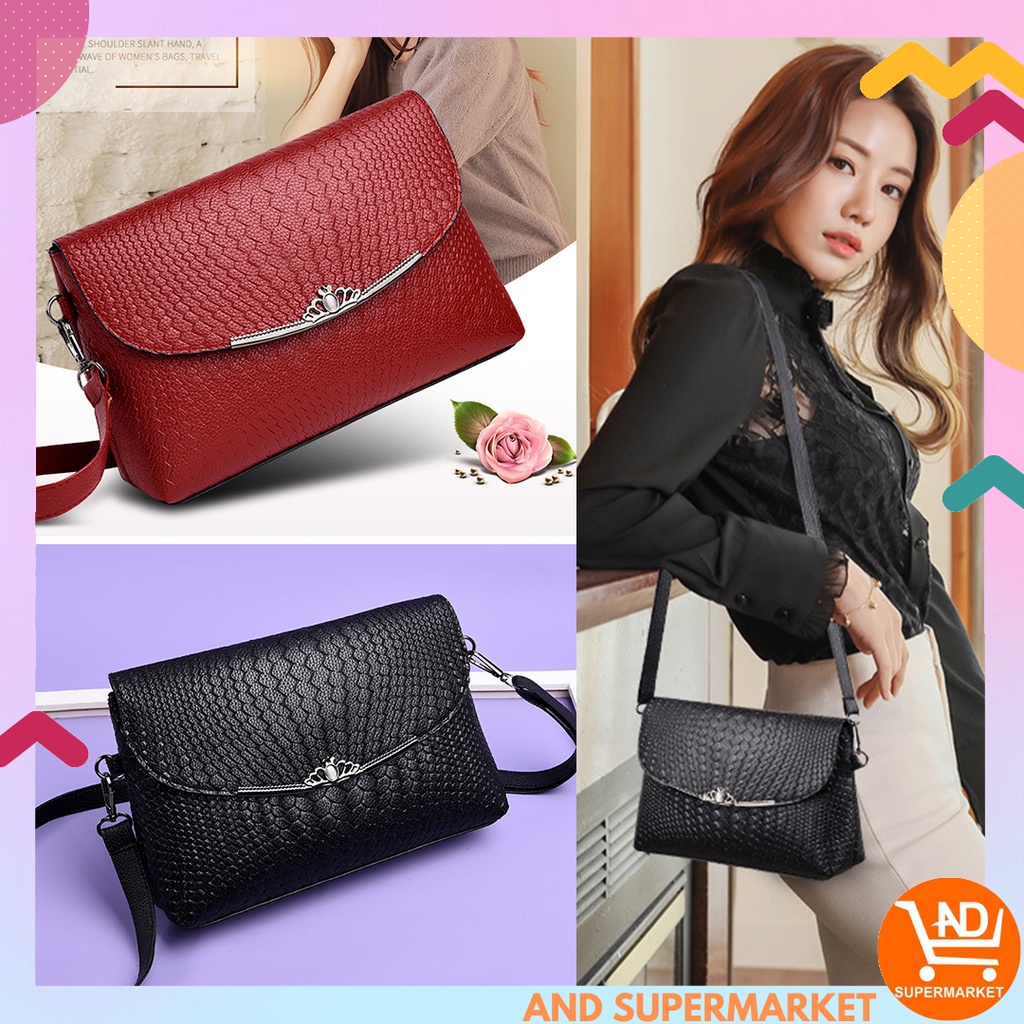 AND COD T176 TAS SELEMPANG WANITA Sling Bag Slempang Murah Bahan Import Grosir COD Clutch Shoulder Hits