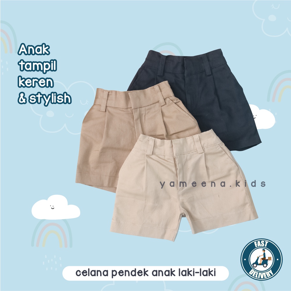 Yameena Kids Short Pants Sakha Pakaian Bawahan Celana Pendek Anak Laki Laki By Yameenakids