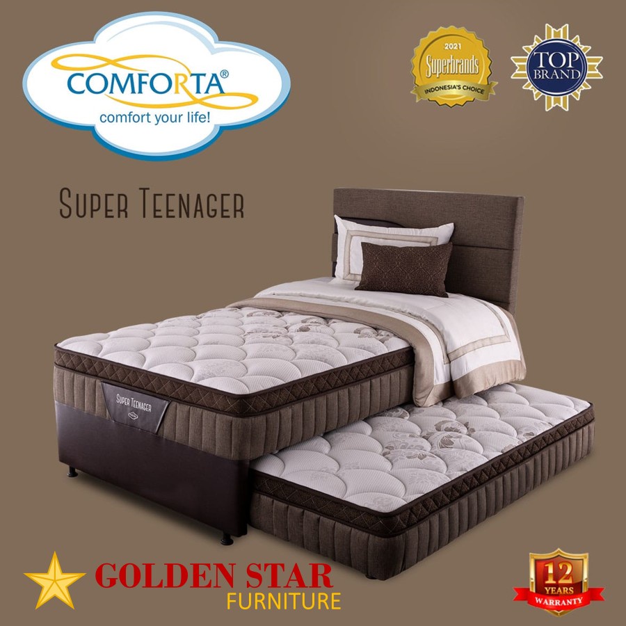 SET 2in1 Kasur Comforta Super Teenager Latex 120 x 200 Springbed Twin