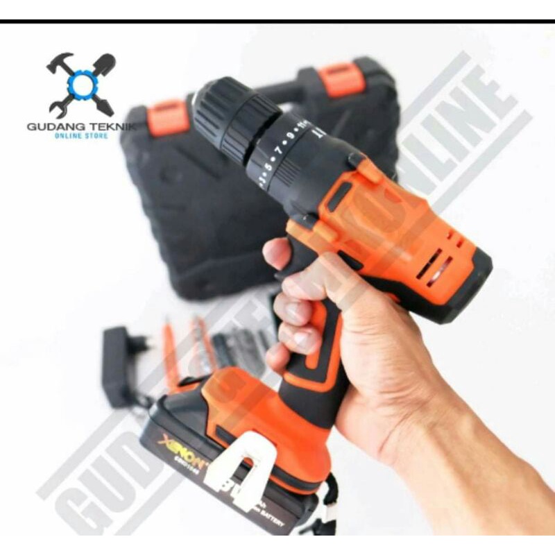 XENON CDID1845 18V Mesin Bor Beton Besi Kayu Baterai Cordless Drill Impact Tembok CDID 1845 murah