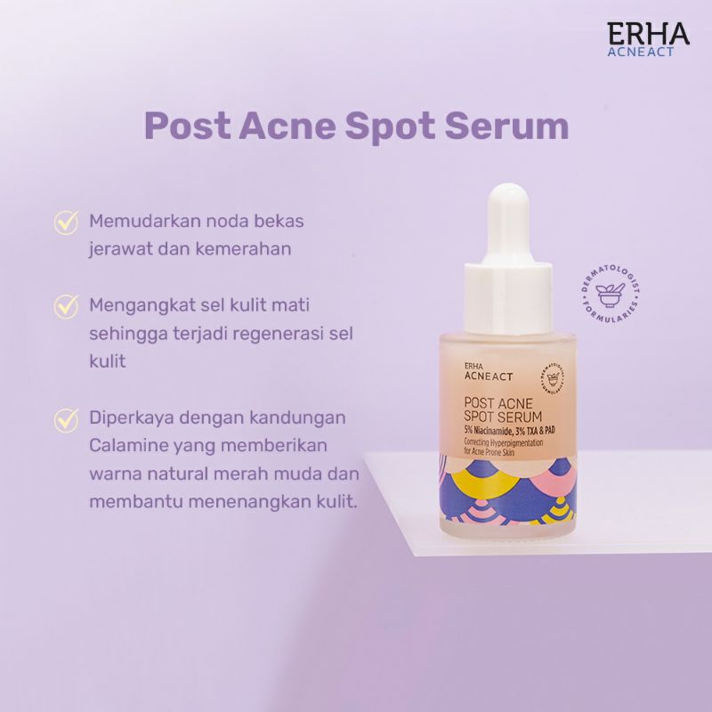 ERHA AcneAct Blemish Soothing Serum l Post Acne Spot Serum l Anti Acne Serum 30mL