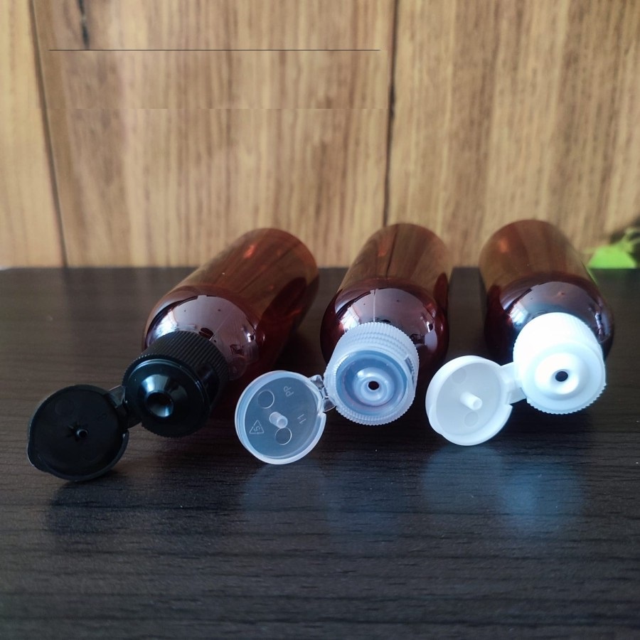 BABEE - BOTOL PLASTIK 60ML AMBER FLIPTOP / BOTOL 60 ML FLIPTOP / BOTOL ISI ULANG [HARGA GROSIR]