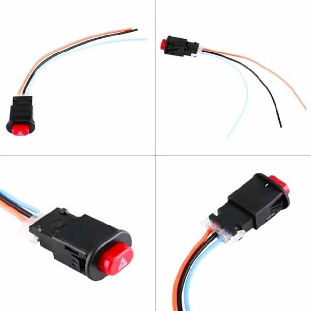 Switch On Of Push Button Tombol Saklar Lampu LED Sen Sein Hazard Motor Double Flash Emergency