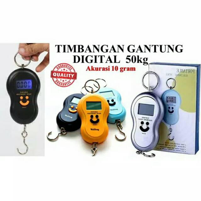 TIMBANGAN GANTUNG DIGITAL - PORTABLE SCALE ELETRONIC SMILE MAX 50KG