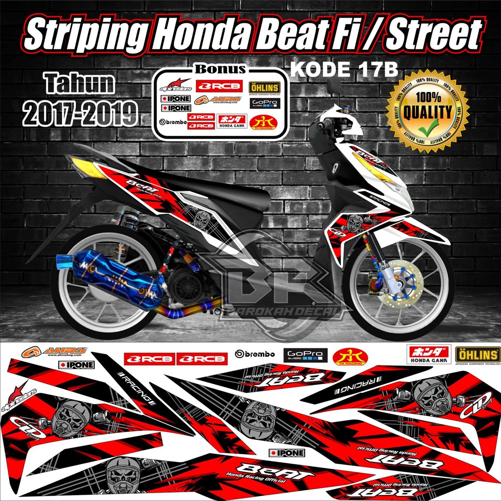 Striping Beat 2017-2019 Stiker Lis Motor Beat kode 17