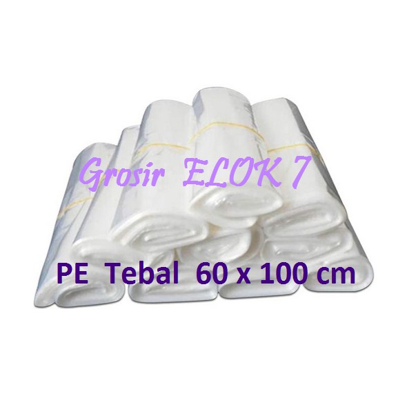 Kantong Plastik PE Tebal Besar 60x100 Plastik Laundry Jumbo Putih Bening 60 x 100