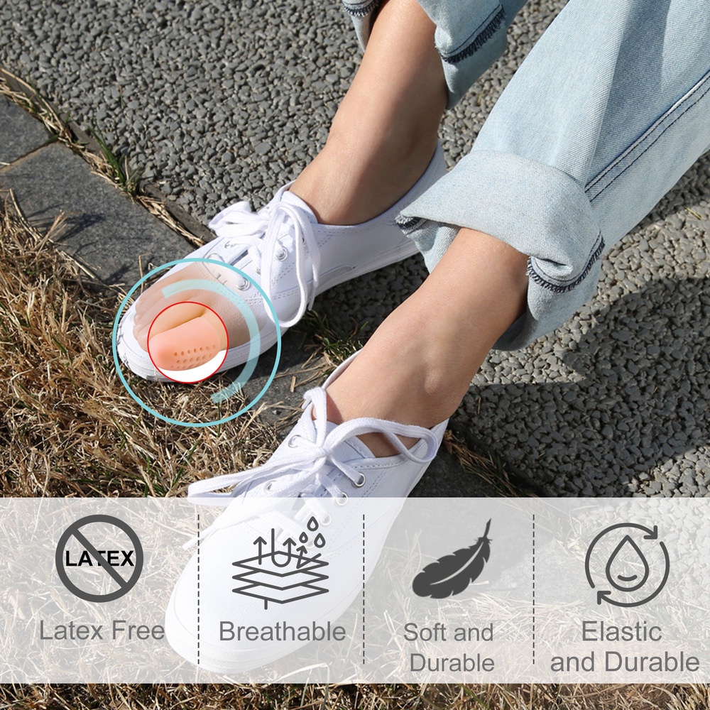 1 Pasang Pelindung Jempol Kaki Bahan Silikon Breathable Untuk Kesehatan