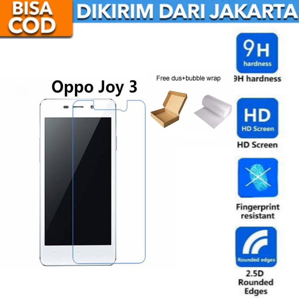 Oppo Joy 3 Tempered Glass Screen Protector Anti Gores