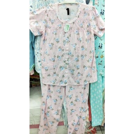 baju tidur yumico asli bahan kaos motif tangan pendek celana panjang YPD-ALL SIZE