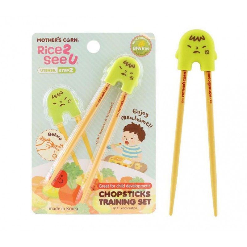 Mother's Corn Chopsticks Training Set Step 2 - Green