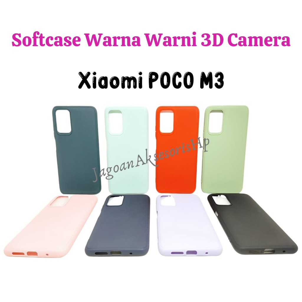 SoftCase Warna Warni Xiaomi Poco M3 6.53 with 3D Camera Casing Candy Macaron