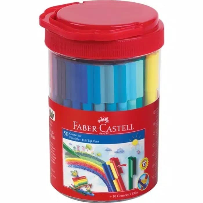 

(BISA COD) Connector Pen 50 Warna Faber Castell Jar / Toples / Spidol Mewarnai