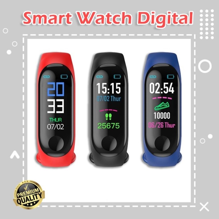 [Saucezhan]Jam Tangan Smart Watch Digital Fitnes Tracker - Hitam