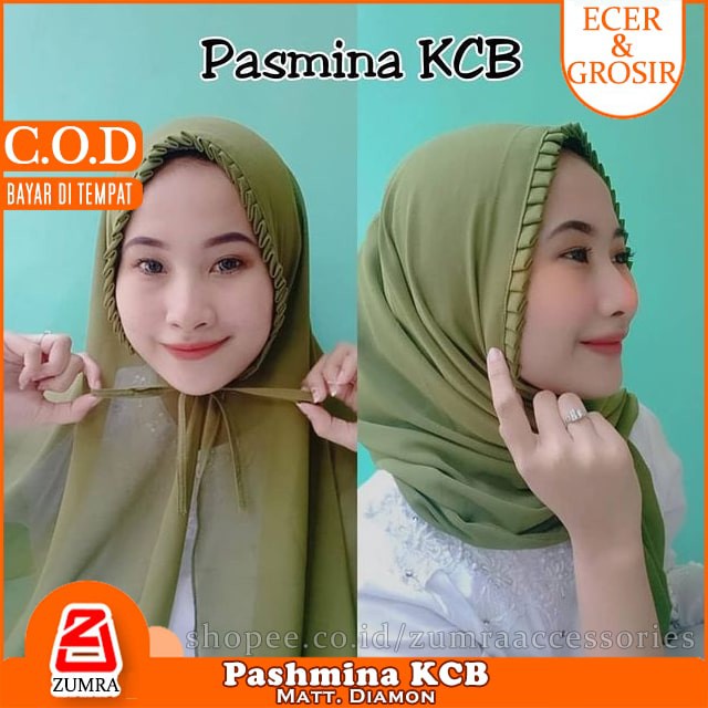 Pashmina KCB Diamon 170 x 75 Pasmina Tali Lipit Gerigi