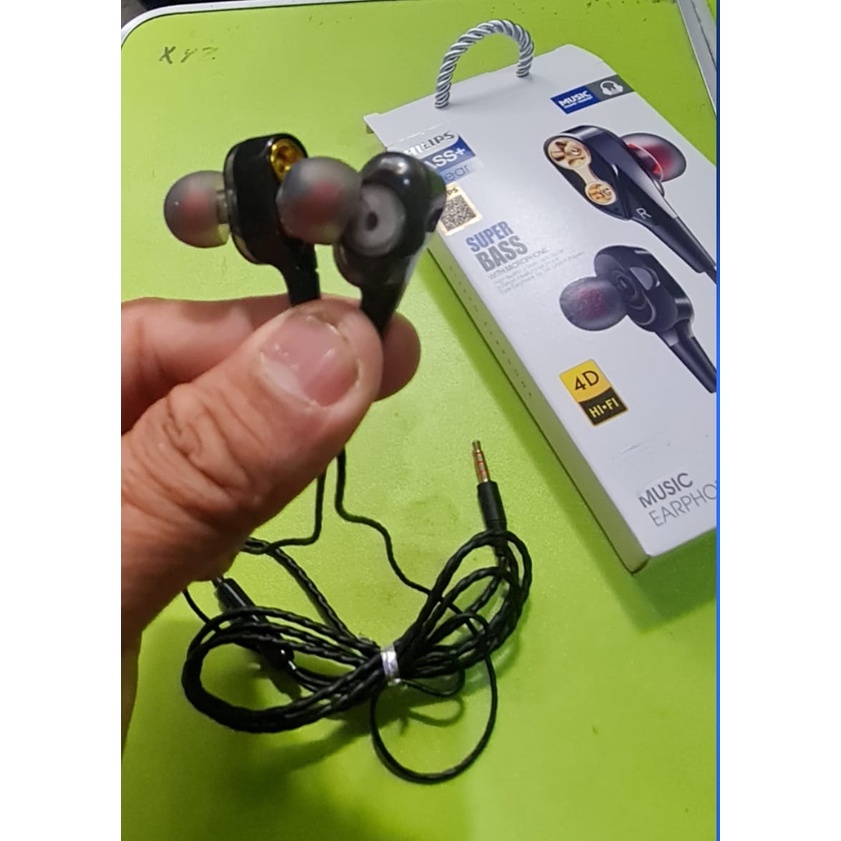 J394 ORIGINAL PHILIPS HEADSET SUPER IN EAR 3.5 MM DOBEL BASS HANDSFREE DOUBLE BAS EARPOD HF EARPHONE SUPER PREMIUM MIC KABEL MUSIK CALL NELPON HP AUDIO SOUND SUARA VOKAL KARAOKE ORIGINAL STEREO WIRED BASS+ HEADPHONES HIFI J394  Original SUPER KEREN philip