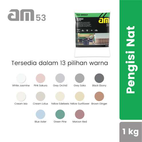 am 53 semen warna tile grout pengisi nat keramik 1 kg