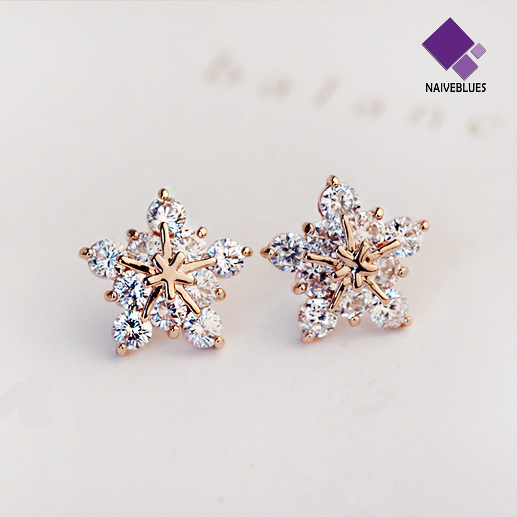 Anting Stud Desain Bunga Kelopak Lima Bahan Alloy Untuk Aksesoris Perhiasan