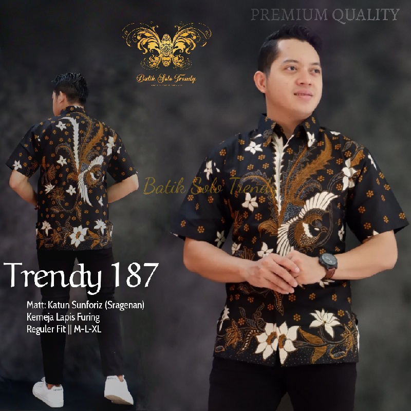 TRENDY 187 PENDEK KEMEJA BATIK LENGAN PENDEK KAIN HALUS MURAH