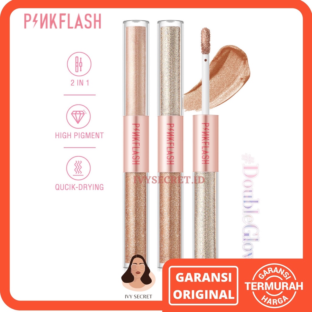 Pinkflash Liquid Eyeshadow 2IN1 Double Glow All Glow High Pigment Waterproof Eyeshadow Pinkflash Eyeshadow Cair