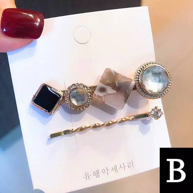 Jepit set mutiara korea baru desain batu dan mutiarA. Korean pearl hairpin set