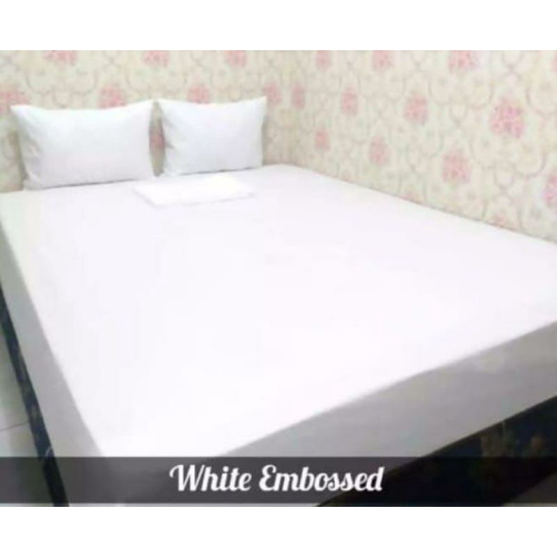 SPREI POLOS EMBOS PREMIUM WARNA PUTIH / SPREI HOME MADE / SPREI POLOS / SPREI TEMPAT TIDUR / SPREI P